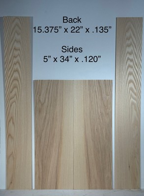 White ASH Acoustic Guitar Back And Side Set -  Luthier Tone Wood Book Matched
