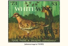 D2K Texas White-wing Dove 1973 $3.00