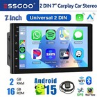 7 In Android 15 Double 2 Din Carplay Car Stereo Radio GPS WIFI BT Touch Screen