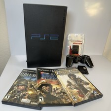 Sony PlayStation 2 Black PS2 Console Bundle Wireless Controller Working