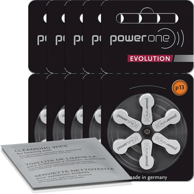5x Varta Power One EVOLUTION Gr. 13 Hörgerätebatterien 1,45V Orange 6er Blister