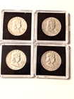 Lot of 4 Franklin Silver Half Dollars