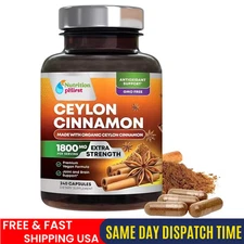 Organic Ceylon Cinnamon Supplement 1800mg Certified Organic Ceylon Cinnamon Pill