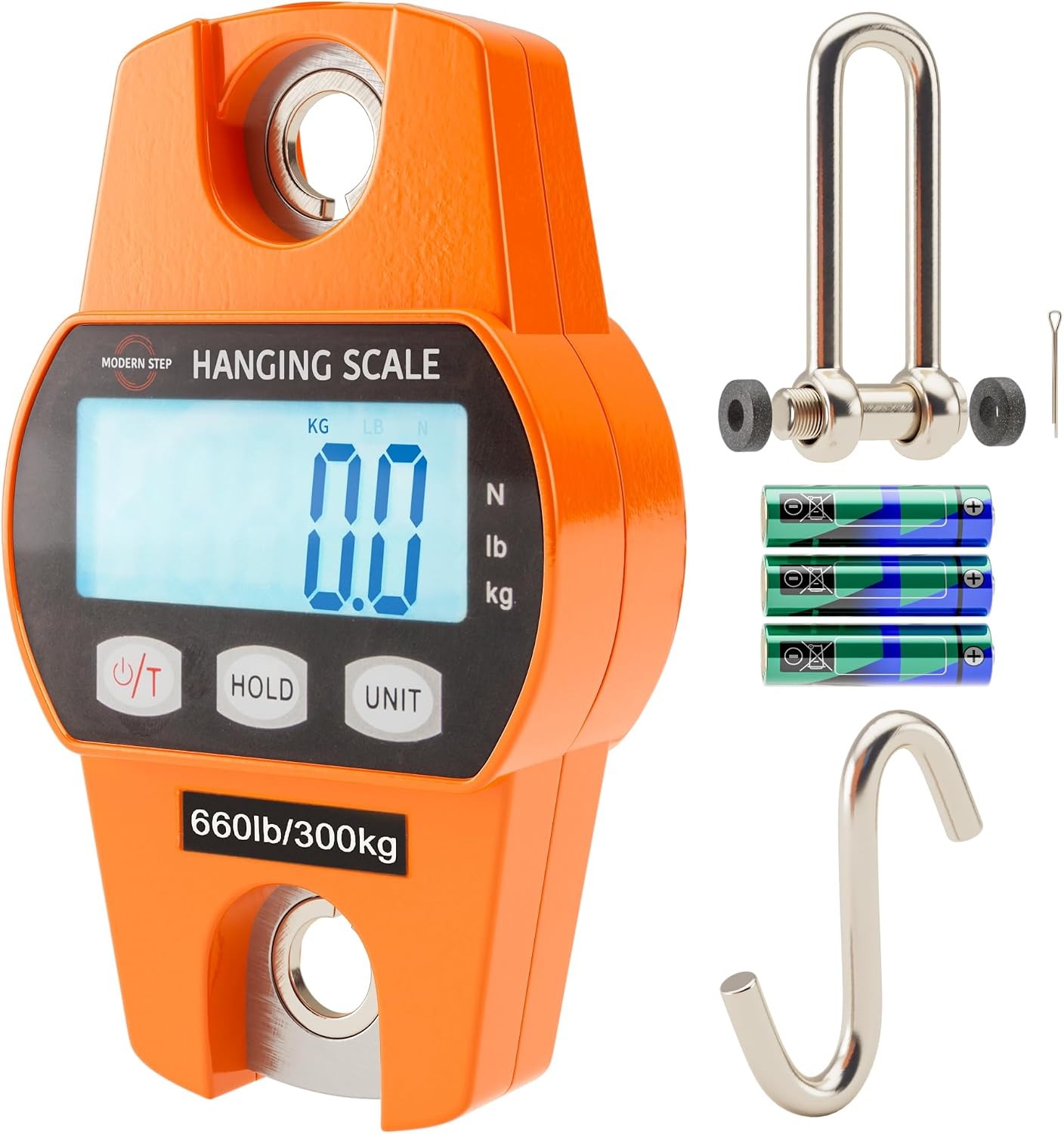 Digital Hanging Scale 660lb 300kg - Heavy Duty Waterproof Crane Scale for