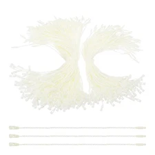 300 Pcs Polyester Hang Tag String, 8 Inch Beige Snap Lock Pins Loop Price Tag