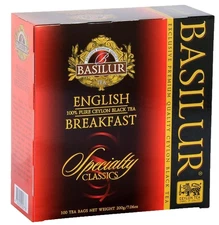 100 Savings Basilur English Breakfast Tea Bags 100% Pure Ceylon Black Tea 200g