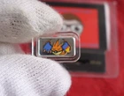 Pokémon Rare Charizard 1 Gram .999 Fine SILVER Mini Proof Coin Color Bar Fracti.