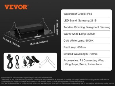 Quantum Board LED Grow Light Full Spectrum Phyto Lamp for Greenhouse Growing