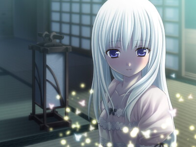 Anime blue eyes game cg kitto todoku sumiwataru Custom Gaming Mat Desk