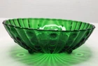 Vintage Anchor Hocking Emerald Green Tri-Footed Burple Bowl 8-1/2”