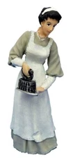 Dolls House People Victorian Maid in Grey Ironing 1:12 Resin Figure