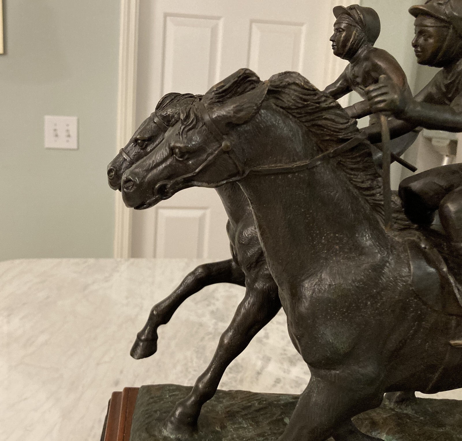 Maitland Smith Bronze Race Horses/Jockeys Statue Vintage eBay
