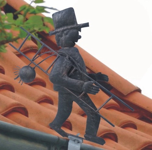 Dachrinnen- Und Zaunfigur Rabe, Kupferlook, Dachfigur