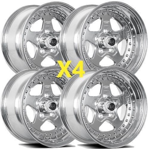15 POLISH CENTERLINE TELSTAR 15X7 15X8 STAGGERED DRAGSTAR 5X4.50