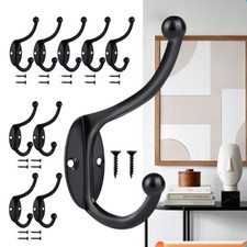 10/20/30/50PC Polished Metal Double Hat & Coat Hooks Door Wall Robe Dress Hanger