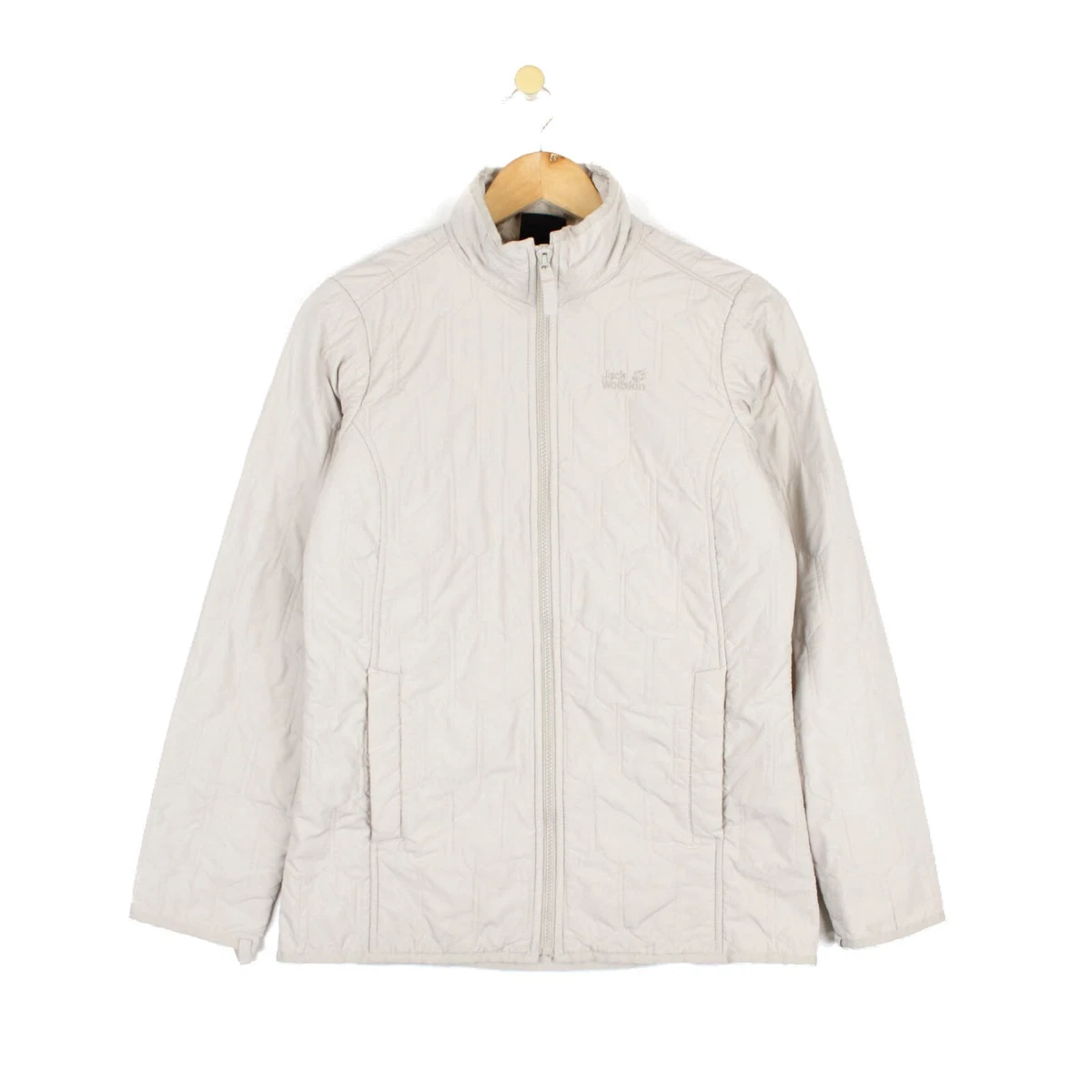 Jack Wolfskin Lightweight Quilted Jacket Beige Cream Full Zip