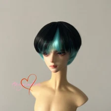 1/8 1/6 1/4 1/3 Uncle BJD Juvenile Short Wig Doll Hair Mixed Colors Color Block