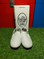 Flossy CRACK Junior Girl Boy Casual Double Gusset Canvas Slip On Plimsolls White