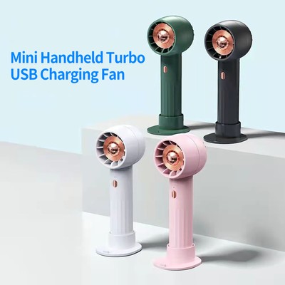 Usb Charging Fan Mute Strong Wind Mini Handheld Turbo Usb Charging Fan Bladeless