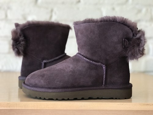 Ugg Classic Mini Puff Crystal Bow Purple Fashion Women’s Winter Boots Size US 7 - 第 3/12 張圖片