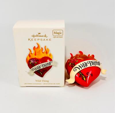 2010 Hallmark Keepsake Wild Thing Heart Magic Light Sound Ornament New