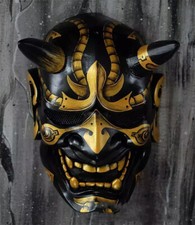 Japanese Hannya Mask Devil Demon Oni Samurai Prajna Latex Halloween Cosplay Prop