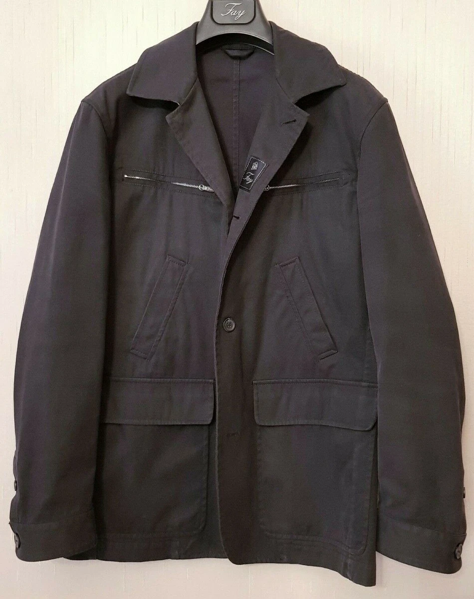 Veste Double Homme Fay (jacket + Gilet) En Coton - Couleur Gris Effet Vert - Taille 56 IT (46 FR) - Neuf Avec étiquettes