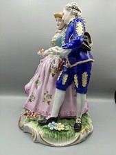 Large Vintage German After Meissen Porcelain Figurine Spanish Lovers 11"