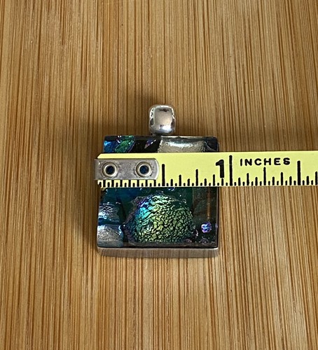 Vintage Sterling Silver Dichroic Glass Pendant - Bild 4 von 9