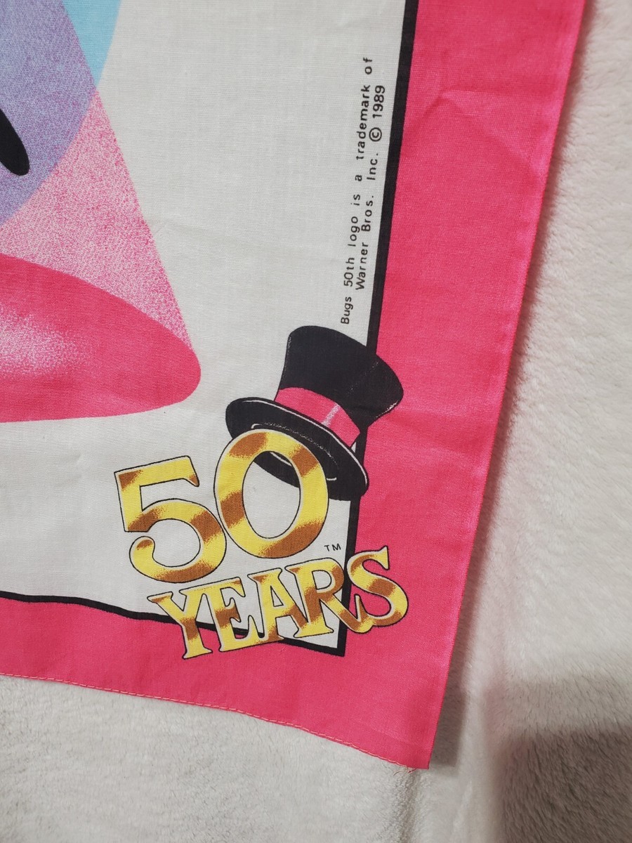 Foulard Bandana Looney Tunes – That’s All Folks 50th 1989 – Bugs Bunny – VTG 90s