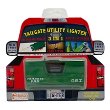 Green Tailgate Utility Lighter 3-in-1 Corkscrew Bottle Opener Extends Refillable