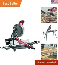 Powerful 12-Inch Miter Saw with Laser & Extension Rails for Large Projects