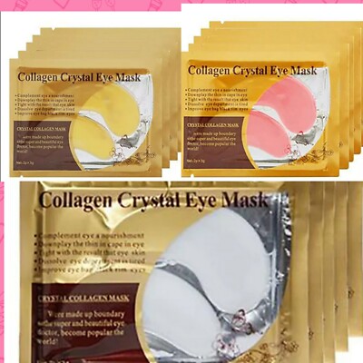 1-10 x Crystal Collagen 24k Gold Augen Gel Pad Maske Anti Aging Falten + Gratis Geschenk