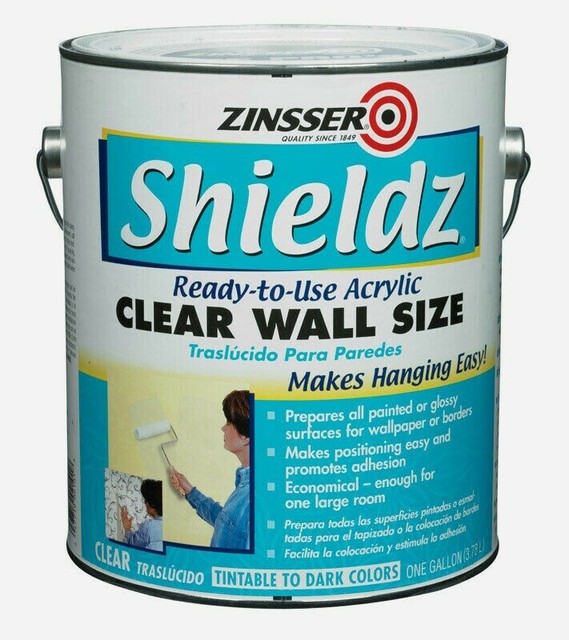 1 Gal Zinsser Shieldz Clear Wall Size Sizing Acrylic Wallpaper Primer