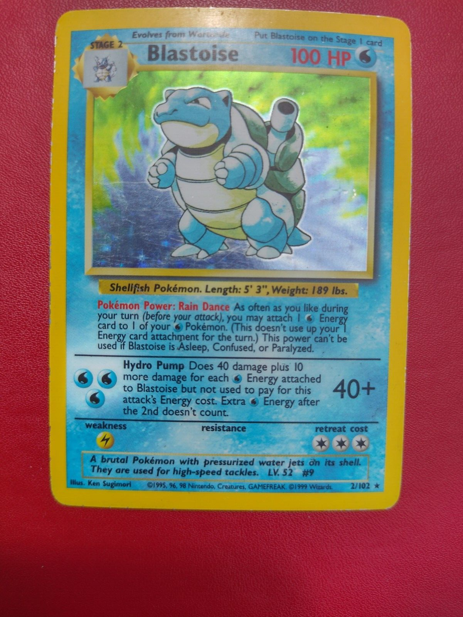 Pokémon TCG Blastoise Base Set 2/102 Holo Unlimited Rare WOTC