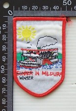 PARCHE RECUERDO BORDADO MILDURA VICTORIA VINTAGE TELA TEJIDA COSIDO INSIGNIA