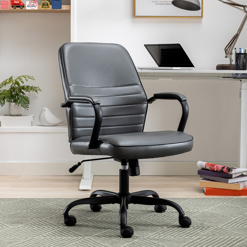 True Innovations Task Chair, Swivel and Tilt Lock, Metal Base with