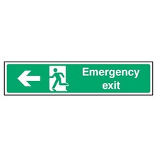 Emergency Exit Left Sign or Sticker | EMER0027