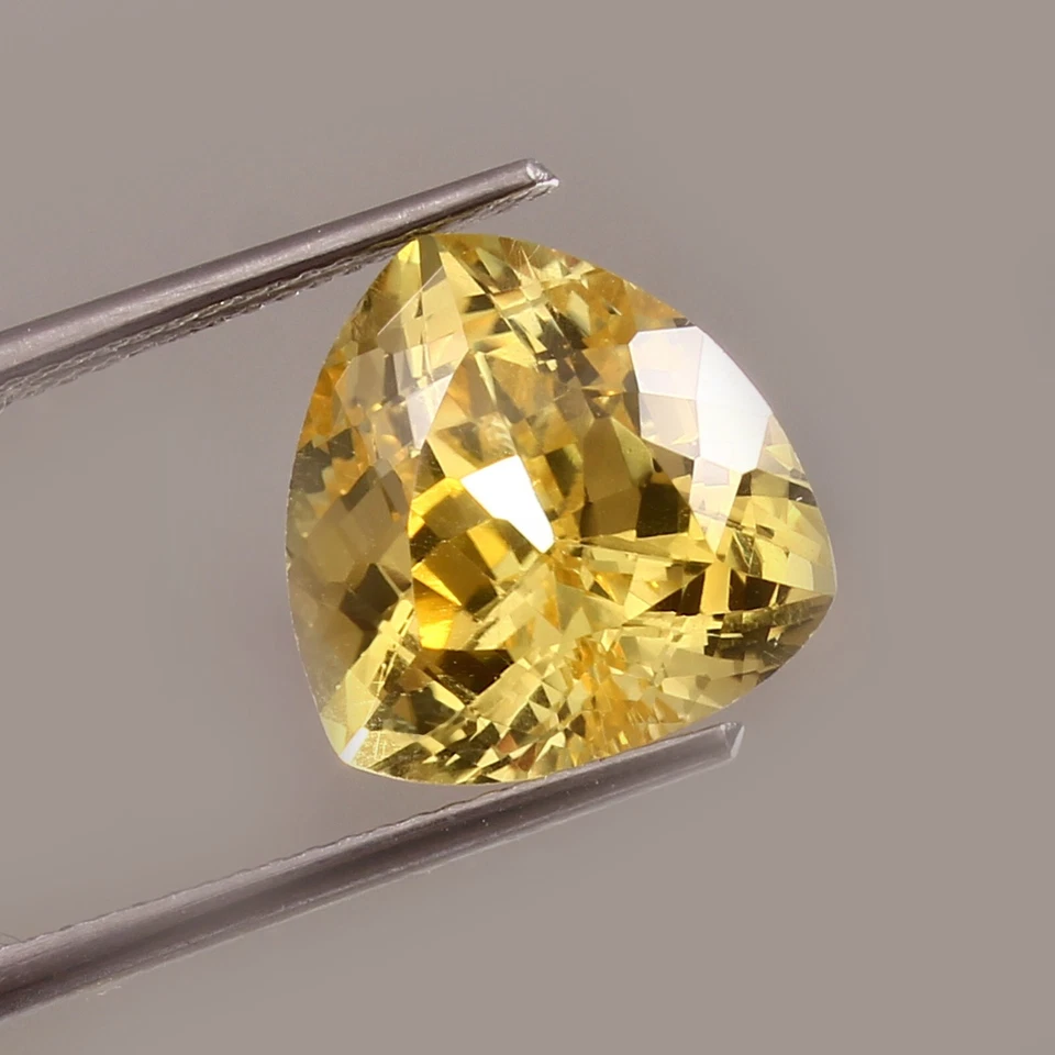 AAA Natural Impecable Ceilán Zafiro Amarillo Suelto Trillón Piedras Preciosas Corte 10x10 MM Foto 2 de 4