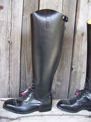 TuffRider Bottes de champs à fermeture éclair pour femme en cuir synthétique, Noir, 9 Large