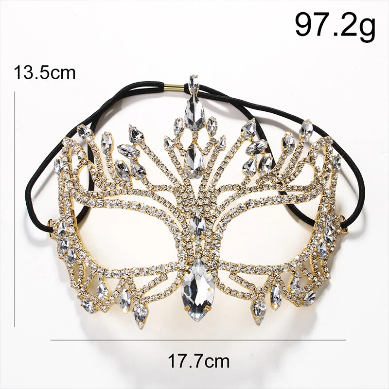 Women Diamond Mask Jewelry Wedding Accessories Dance Party Mask - Image 4 of 4
