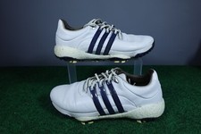 Adidas Tour 360 22 Golf Shoes Spikes White Blue Leather GV7247 Mens - sz 11