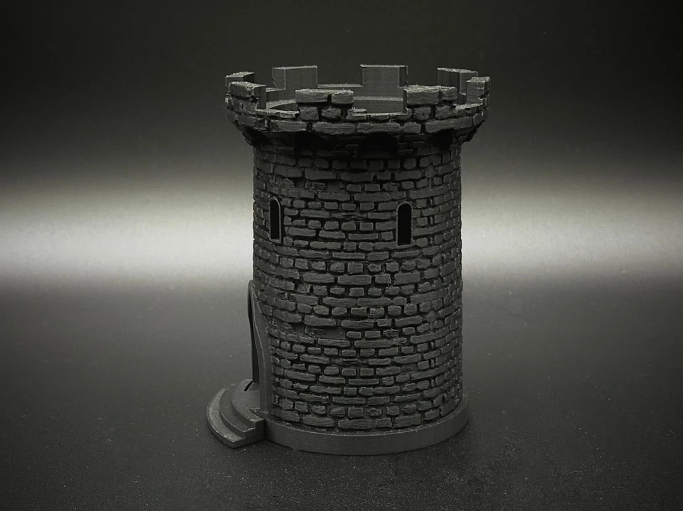 Torre de dados iluminada de 5" y bandeja con escaleras intercambiables, DnD, mazmorras y dragones, rojo Foto 3 de 4