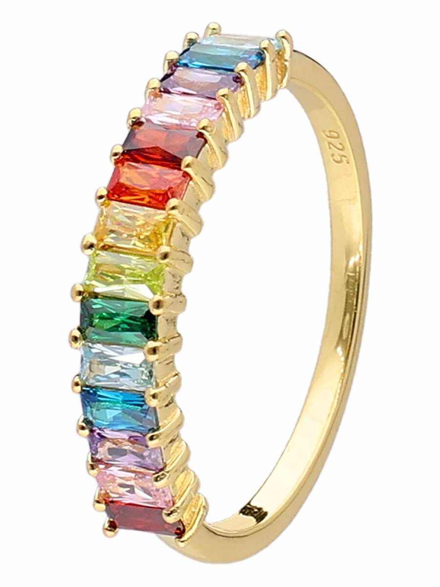 ТРЕНДОВОЕ кольцо Schmuck Damenring 925 Silber Goldplattiert Farbige Zirkonias 41702 10190₽