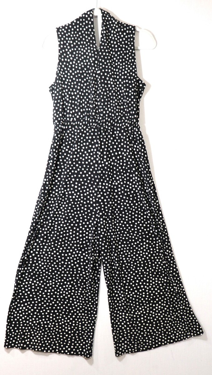 Sandra Darren Women's Polka Dot Jumpsuit Size Black