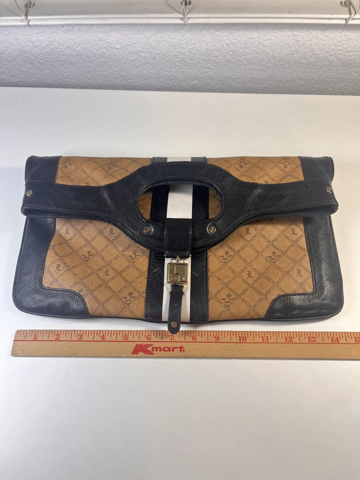 RARO L.A.M.B. Bolso de Mano Plegable Carlisle en Negro y Marrón - Gwen Stefani Foto 2 de 4