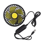 USB Car Fan Portable 360° Rotatable Cooler Air Circulation Fan for Vehicle Chair