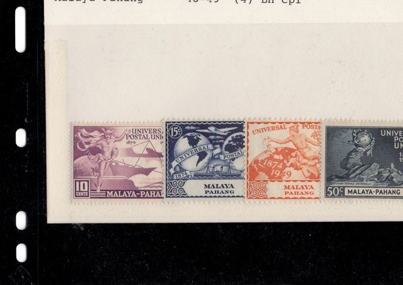 BH GOLDPATH: MALAYA PAHANG 1949 UPU ANNIVERSARY SET LOT BHS_001_151_14