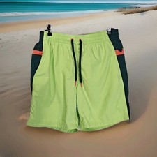 Lands' End Mens 7 Inch Volley Swim Trunk Shorts Lime Jade Size Medium 32-34 New