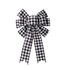 Black White Buffalo Plaid Bow Christmas Wreath Holiday DIY One Size,